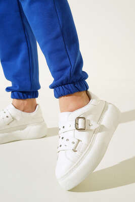Lastikli Paça Jogger Pantolon Saks - Kot Pantolon
