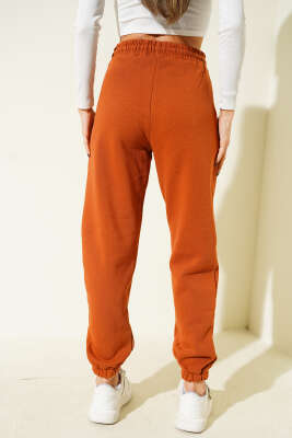 Lastikli Üç İplik Jogger Pantolon Taba - Kadın Giyim Modelleri