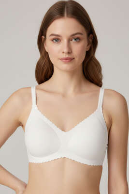 Lazer Kesim Destekli Sütyen Ekru - ECEM YILDIZ