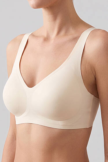 Lazer Kesim Dikişsiz Toparlayıcı Sütyen Ekru - Toparlayıcı Sütyen / Minimizer Sütyen