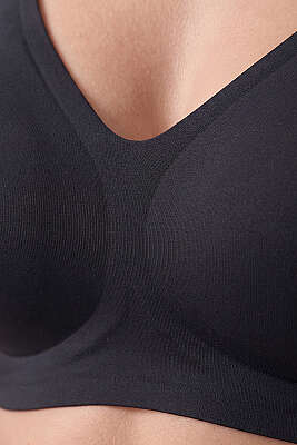 Lazer Kesim Dikişsiz Toparlayıcı Sütyen Siyah - Toparlayıcı Sütyen / Minimizer Sütyen