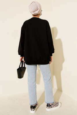 Leopar Ciao Baskılı Tunik Siyah - Tunik