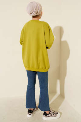 Leopar Ciao Baskılı Tunik Yağ Yeşili - Tunik