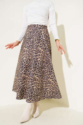 Leopar Desen Scuba Etek Latte 