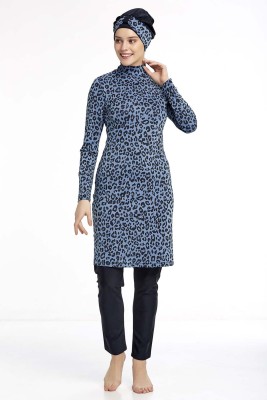 Leopar Desen Siyah Tesettür Mayo - 300-500 TL Ürünler