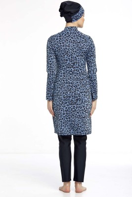 Leopar Desen Siyah Tesettür Mayo - 300-500 TL Ürünler