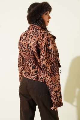 Leopar Desen Tünelli Kısa Ceket Leopar - Ceket