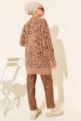 Leopar Desenli Sakallı Tunik Latte - 500-700 TL Ürünler