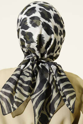 Leopar Desenli Soft Eşarp Çağla Yeşili - Başörtüsü