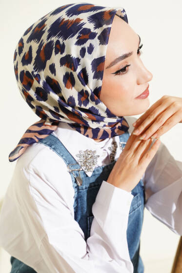 Leopar Desenli Soft Eşarp Parlement - Başörtüsü