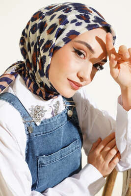 Leopar Desenli Soft Eşarp Parlement - Başörtüsü