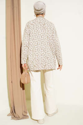Leopar Desenli Triko Tunik Bej - Tunik