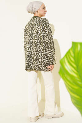 Leopar Desenli Triko Tunik Haki - Tunik
