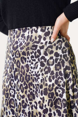 Leopar Empirme Saten Etek Leopar - Uzun Etek
