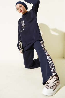 Leopar Figürlü Scuba İkili Takım Lacivert - HBS