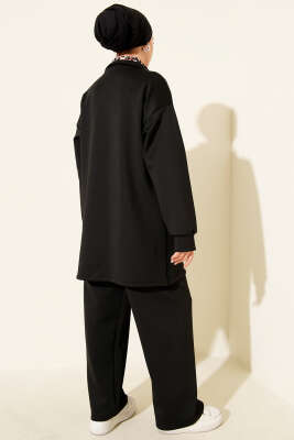 Leopar Garnili Fermuarlı Scuba İkili Takım Siyah Camel - Scuba Ürünler