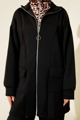 Leopar Garnili Fermuarlı Scuba İkili Takım Siyah Camel - Scuba Ürünler