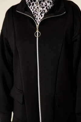 Leopar Garnili Fermuarlı Scuba İkili Takım Siyah - Scuba Ürünler