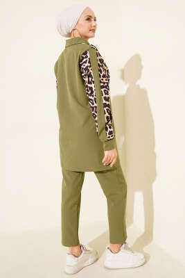 Leopar Garnili Hırkalı İkili Takım Haki - Günün Seçilenleri