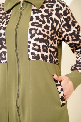 Leopar Garnili Hırkalı İkili Takım Haki - Günün Seçilenleri