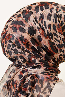 Leopar Serisi Cotton Eşarp Asorti 10 - Başörtüsü