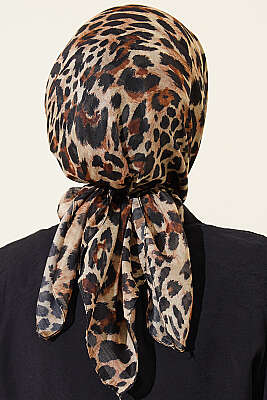 Leopar Serisi Cotton Eşarp Asorti 11 - Başörtüsü