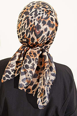Leopar Serisi Cotton Eşarp Asorti 13 - Başörtüsü