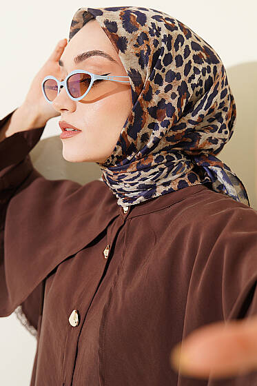 Leopar Serisi Cotton Eşarp Asorti 14 - Başörtüsü