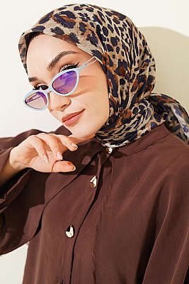 Leopar Serisi Cotton Eşarp Asorti 14 - Başörtüsü