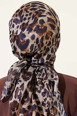 Leopar Serisi Cotton Eşarp Asorti 14 - Başörtüsü