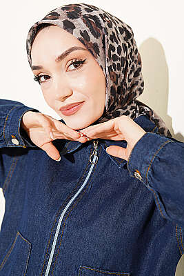 Leopar Serisi Cotton Eşarp Asorti 15 