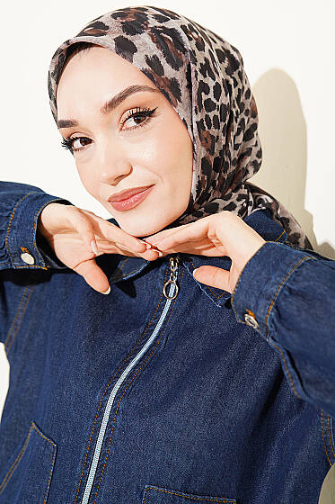 Leopar Serisi Cotton Eşarp Asorti 15 - Başörtüsü