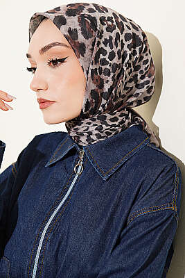 Leopar Serisi Cotton Eşarp Asorti 15 - Başörtüsü