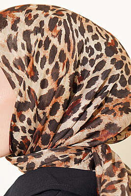 Leopar Serisi Cotton Eşarp Asorti 2 - Başörtüsü