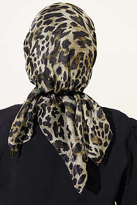 Leopar Serisi Cotton Eşarp Asorti 3 - Başörtüsü