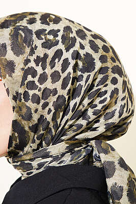 Leopar Serisi Cotton Eşarp Asorti 3 - Başörtüsü