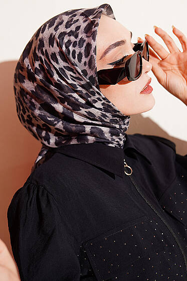 Leopar Serisi Cotton Eşarp Asorti 5 - Başörtüsü