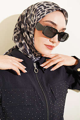 Leopar Serisi Cotton Eşarp Asorti 5 - Başörtüsü