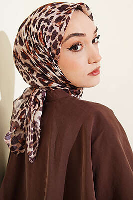 Leopar Serisi Cotton Eşarp Asorti 6 - Başörtüsü