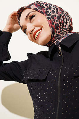 Leopar Serisi Cotton Eşarp Asorti 7 - Başörtüsü