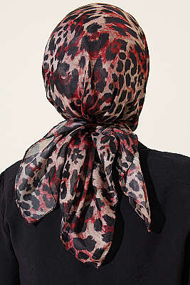 Leopar Serisi Cotton Eşarp Asorti 7 - Başörtüsü