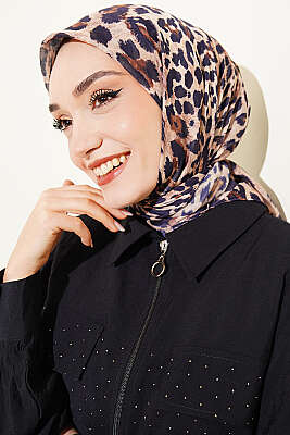 Leopar Serisi Cotton Eşarp Asorti 8 - SİNEM EŞARP