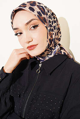 Leopar Serisi Cotton Eşarp Asorti 8 - Başörtüsü