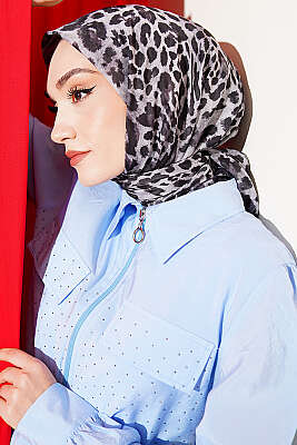 Leopar Serisi Cotton Eşarp Asorti 9 - Başörtüsü