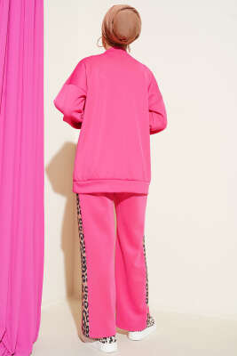 Leopar Şeritli İkili Scuba Takım Fuşya - İkili Takım