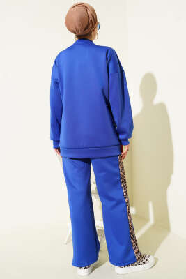 Leopar Şeritli İkili Scuba Takım Saks - İkili Takım