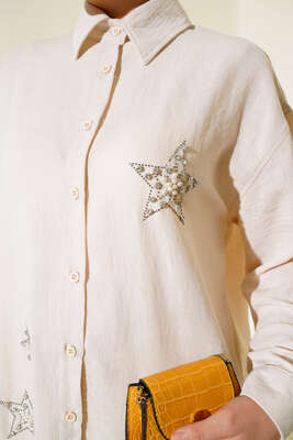 Yıldız Taş Detaylı Salaş Gömlek Taş - Gömlek