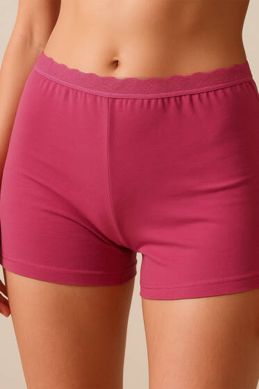 Likrali Bayan Boxer Nar Çiçeği - İç Giyim