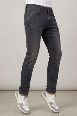 Likralı Cepli Erkek Kot Pantolon Füme - DEEP BROWN