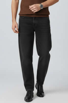 Likralı Cepli Erkek Kot Pantolon Siyah - DEEP BROWN